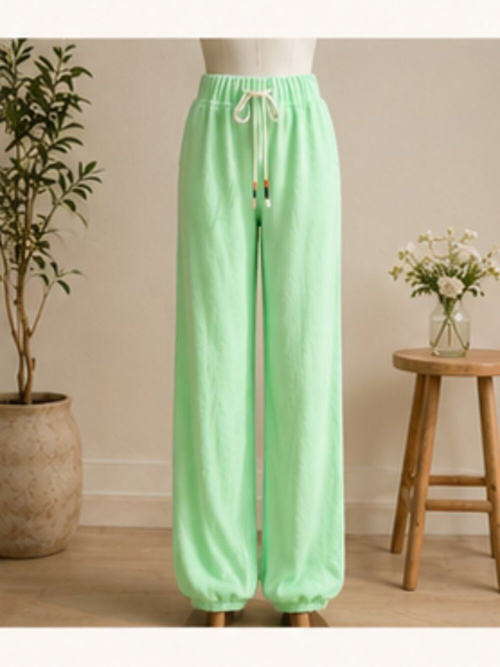 Sundry Neon Mint Lounge Jogger Pants 0 | Quiet Luxury Resort Loungewear